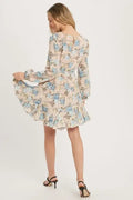 Floral Print Ruffled Swing Dress - Dusty Pink by Boutique 23