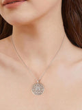 Flower of Life Moissanite Necklace by Fine Color Jewels