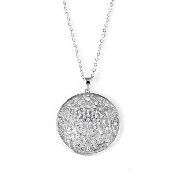 Flower of Life Moissanite Necklace by Fine Color Jewels