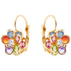 Flower Shaped Leverback Drop Earrings Made with Swarovski Crystals