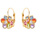 Flower Shaped Leverback Drop Earrings Made with Swarovski Crystals by DailySale