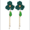 Flower Shaped Strip Drop Earrings by Duma Mbili LLC