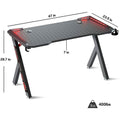 Flusha Gaming Desk with LED RGB Lights by DailySale