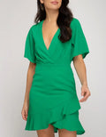 Flutter Sleeve Woven Dress by Boutique 23