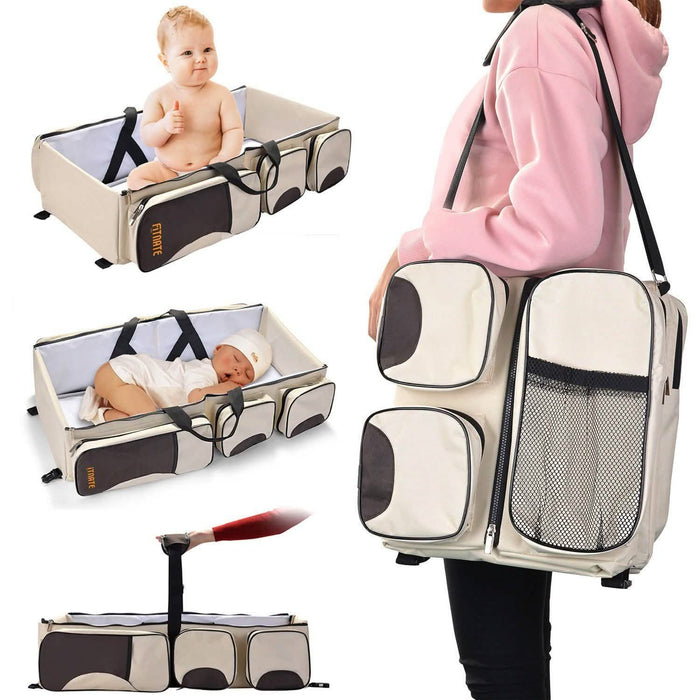 Foldable 3-in-1 Tote Bag Baby Bed Changing Station Travel Carrycot by DailySale