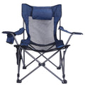 Foldable Camping Chair Heavy Duty Steel Lawn Chair with Reclining Backrest Angle by DailySale