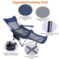 Foldable Camping Chair Heavy Duty Steel Lawn Chair with Reclining Backrest Angle by DailySale