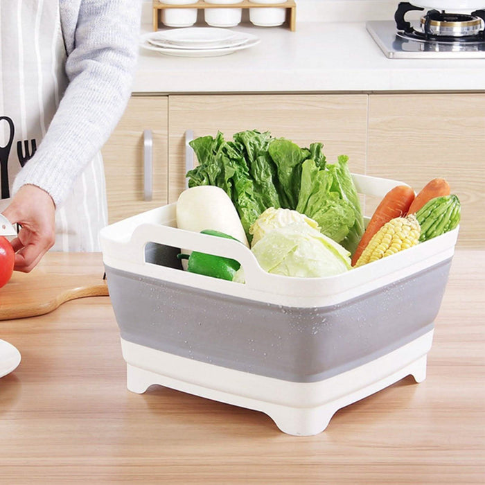 Foldable Dish Tub Washing Basin Collapsible Draining Pan Strainer Food Basket by DailySale