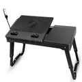 Foldable Laptop Table Bed Notebook Desk with Cooling Fan Mouse Board by DailySale
