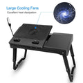 Foldable Laptop Table Bed Notebook Desk with Cooling Fan Mouse Board by DailySale
