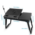 Foldable Laptop Table Bed Notebook Desk with Cooling Fan Mouse Board by DailySale