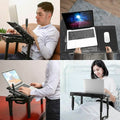 Foldable Laptop Table Bed Notebook Desk with Cooling Fan Mouse Board by DailySale