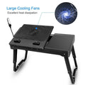 Foldable Laptop Table Bed Notebook Desk with Cooling Fan Mouse Board by DailySale