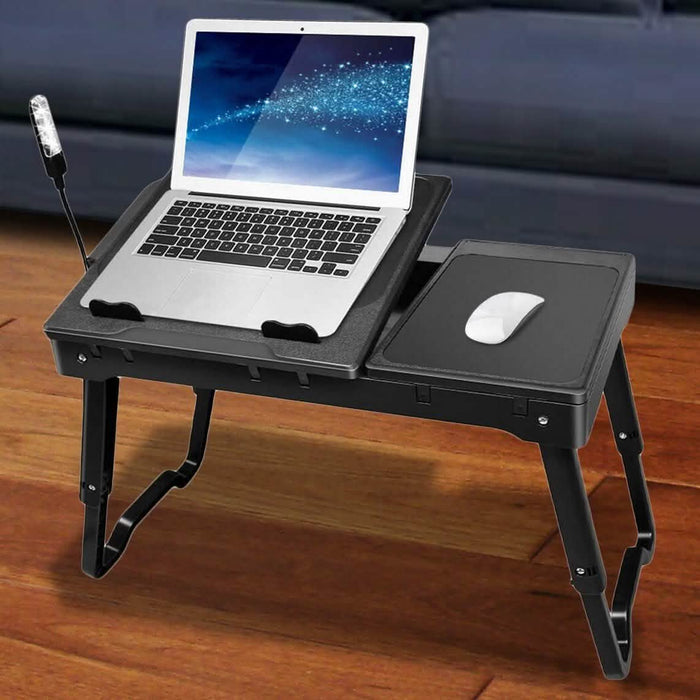 Foldable Laptop Table Bed Notebook Desk with Cooling Fan Mouse Board by DailySale