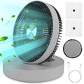 Foldable Rechargeable LED Desk Fan Wall Mounted with Magnetic Remote by DailySale