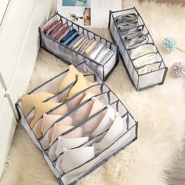 Foldable Underwear Storage Box Magic Mesh Transparent Plaid Fabric by DailySale