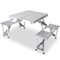 Folding Picnic Table with 4 Seats and Umbrella Hole by DailySale