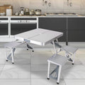 Folding Picnic Table with 4 Seats and Umbrella Hole by DailySale