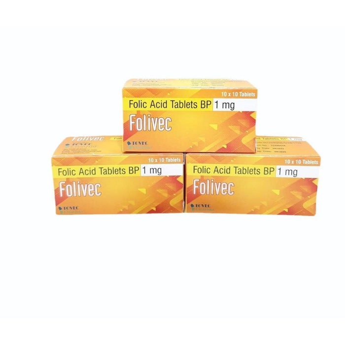 Folic Acid Tablets, 1 mg, Unit Dose (UD) - 100 Count (10 x 10 Blister Pack) by Pasteur Pharmacy