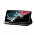 Folio Black Leather Wallet Case - Samsung Galaxy S22 Ultra by Zerodamage Sahara Case LLC