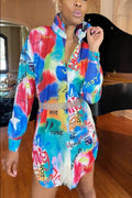 The Marella Graffiti Print Shirt Dress by Fasheabe