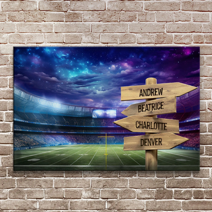 Football Field Family Names Sign by Tailored Canvases