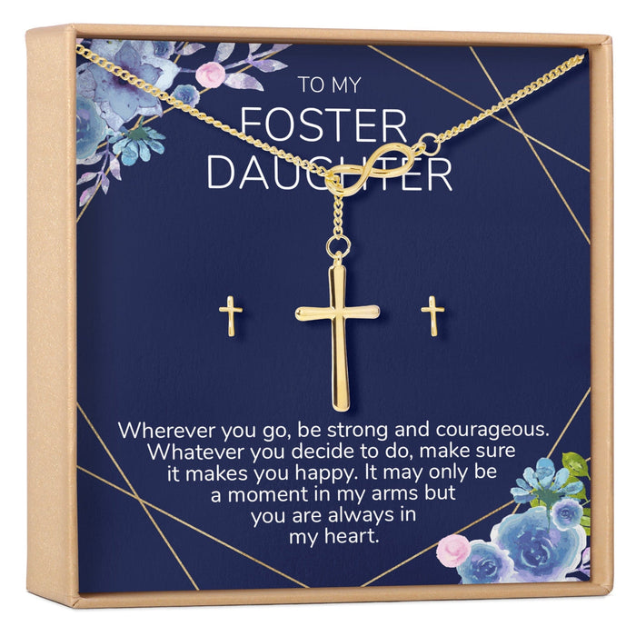 Foster Daughter Cross Earring and Necklace Jewelry Set by Dear Ava