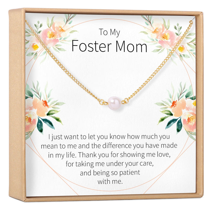 Foster Mom Cross Pearl Necklace by Dear Ava