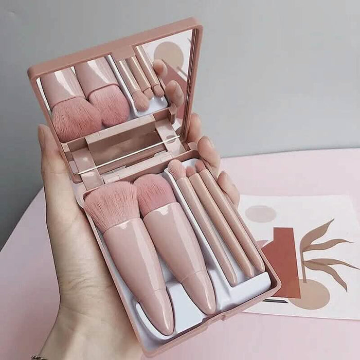 Foundation Brushes with Mirror Multi-purpose Foundation Powder Lip Eye Shadow Brushes Kit by DailySale