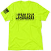 Four Languages - Safety Yellow Hi-Vis T-Shirt