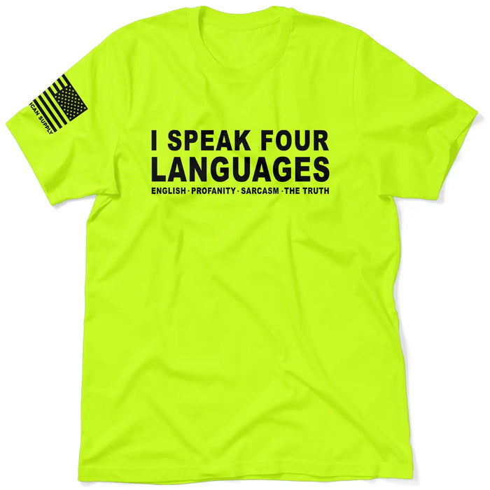 Four Languages - Safety Yellow Hi-Vis T-Shirt by Armed American Supply