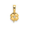 Four Leaf Clover Daily Wear Gold Pendant 14K Yellow Gold by Fine Color Jewels