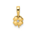 Four Leaf Clover Daily Wear Gold Pendant 14K Yellow Gold by Fine Color Jewels
