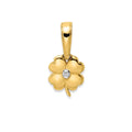 Four Leaf Clover Daily Wear Gold Pendant 14K Yellow Gold by Fine Color Jewels