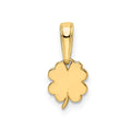 Four Leaf Clover Daily Wear Gold Pendant 14K Yellow Gold by Fine Color Jewels