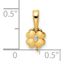Four Leaf Clover Daily Wear Gold Pendant 14K Yellow Gold by Fine Color Jewels