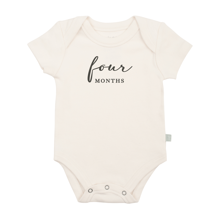 graphic bodysuit | four months milestone charcoal by Finn + Emma