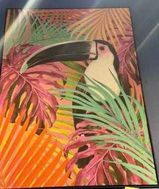 Fluo Toucan Framed Print, 48" x 36" (Approx.) by Price Is Right Miami