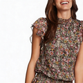 1. STATE Womens Black Floral Cap Sleeve Mock Mini Drop Waist Dress, Small by Vanessa Jane