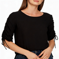1.State Women's Ruched-Sleeve Top,Size Small by Vanessa Jane