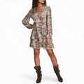 1.state Ruffled Snakeskin Print Dress, Size 00 by Vanessa Jane