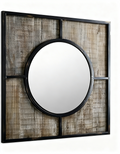 Walker Edison 32 Rustic Modern Square Wood Wall Mirror by Vanessa Jane