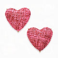 Inc Gold-Tone Tweed Heart Stud Earrings by Vanessa Jane