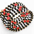 Inc Gold-Tone Beaded Coil Bracelet, Black/White by Vanessa Jane