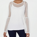 Ultra Flirt by Ikeddi Juniors Mesh Bell-Sleeve Top, Size Medium by Vanessa Jane