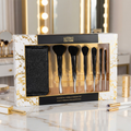 💯Glitterati Culture Large Essential Makeup Brush Set 6-Pc + Cosmetic Bag by Vanessa Jane