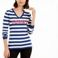 Tommy Hilfiger Womens Blue Striped Long Sleeve top, Sapphire, Size M by Vanessa Jane