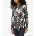 Tommy Hilfiger Womens Printed Button-Down Top, Size XL by Vanessa Jane