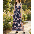 Trixxi Juniors Cameo Maxi Dress, Navy, Size XXS by Vanessa Jane