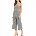 1.State Strapless Tie Waist Plaid Crop Jumpsuit, Size 10 by Vanessa Jane